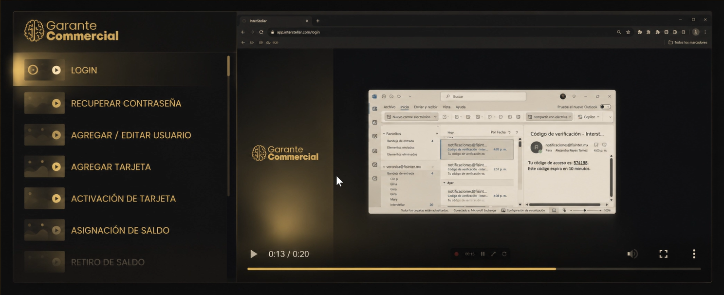 Tutoriales Garante Commercial
